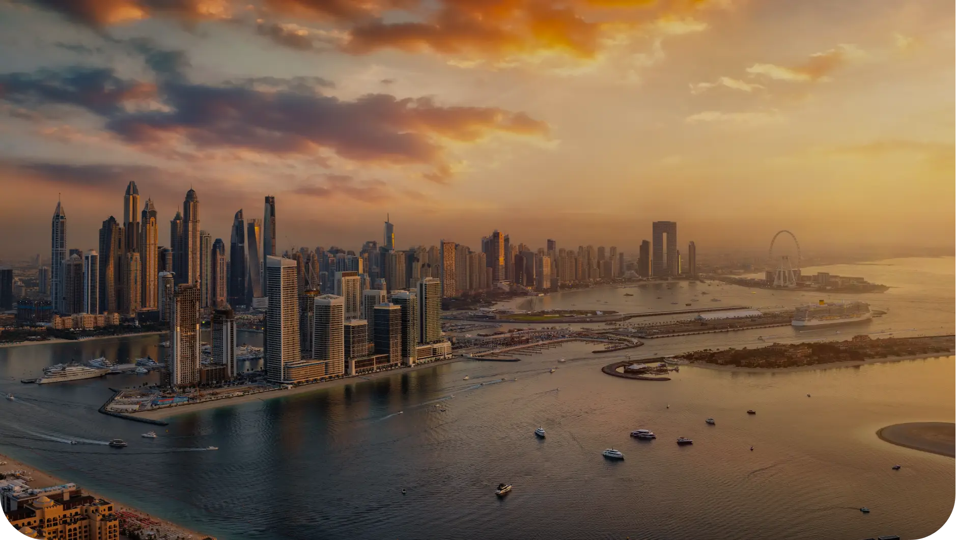 Dubai skyline with luxury properties